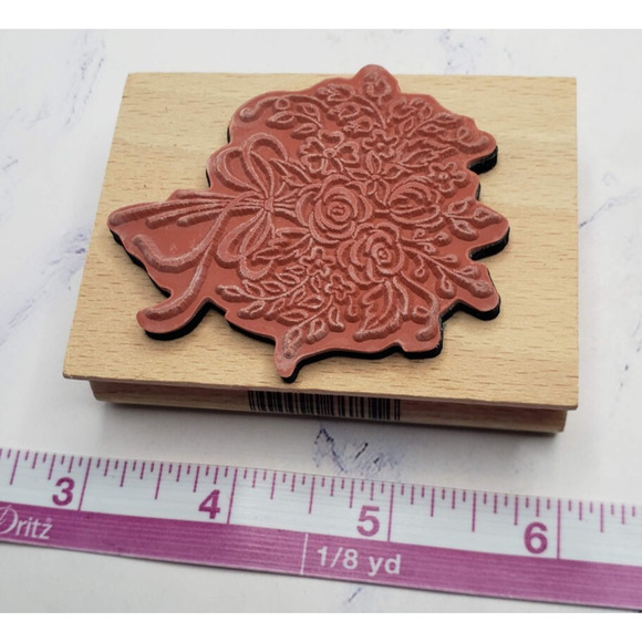 Rose Floral Bouquet StampCraft Wood Mounted Rubber Stamp 440H24 - Picture 7 of 7
